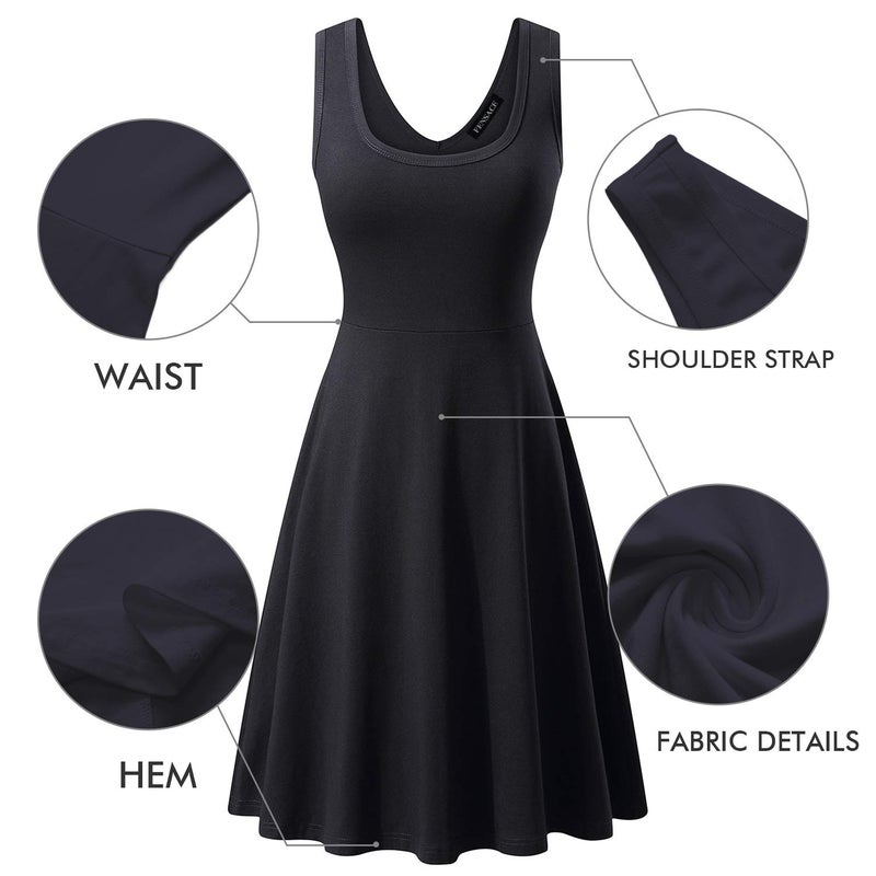 FENSACE Womens Summer Dresses Sleeveless Graduation Vestidos para Mujer Funeral Work Dress(Black,Large) - Image 4